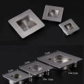 4Pcs/Lot Square Stainless Steel Sliding Door Cabinet Recessed Flush Pull Finger Pull