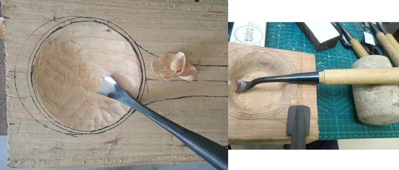 Description Picture 5 of itemNEW Middle circle woodwork Carving knife dig a hole Spoon knife chisel 0.3-5cm Hand Wood Carving Knives