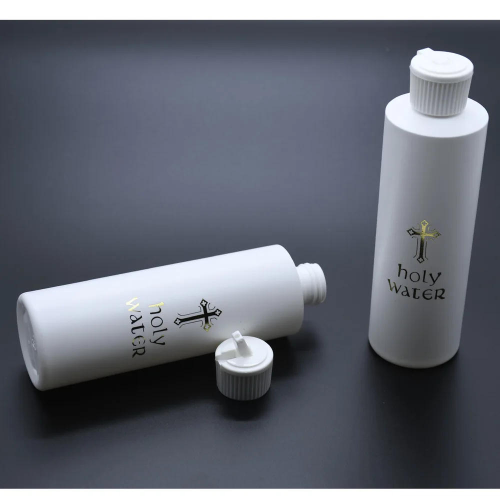 Description Picture 3 of item1PC 250Ml Refillable Holy Water Bottle Gold Cross Plastic Holy Water Container with Screw Lid Christian Easter Church Supplies