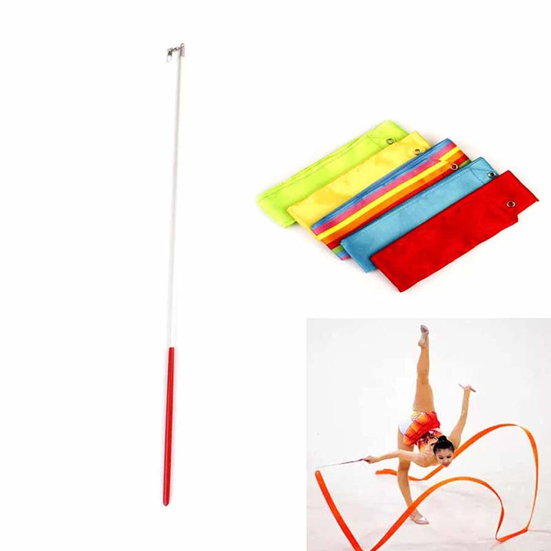 Description Picture 2 of itemNew 6m Rhythmic Gymnastics Ballet Streamer Twirling Rod Gym Dance Ribbon Stick Art