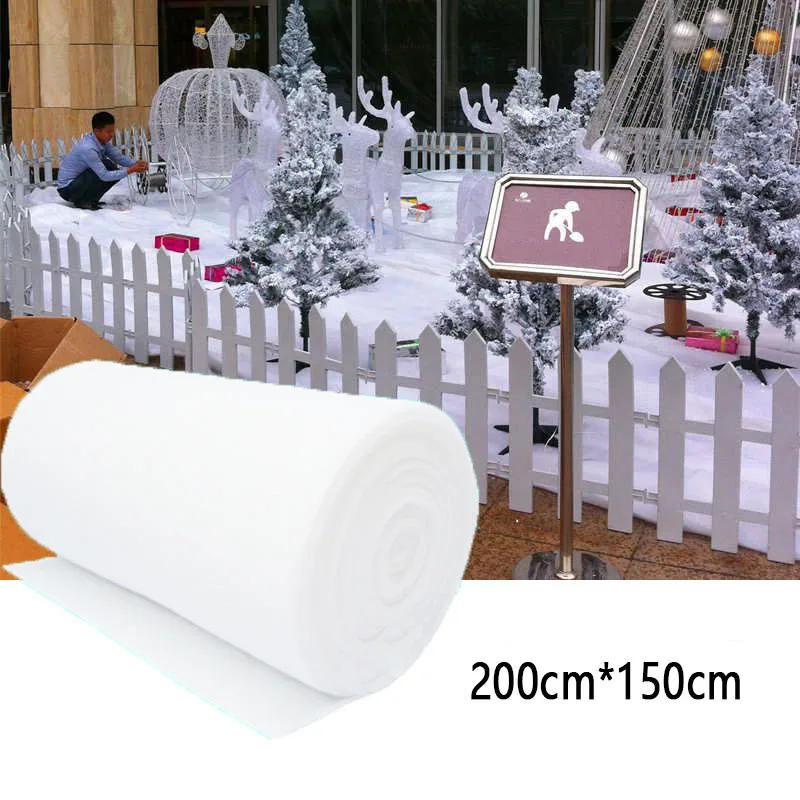Description Picture 2 of item200x150cm Christmas Snow Cover Blanket Artificial Snow In Cotton for Christmas Tree Skirts Backdrop Decorations Fake Snow Carpet