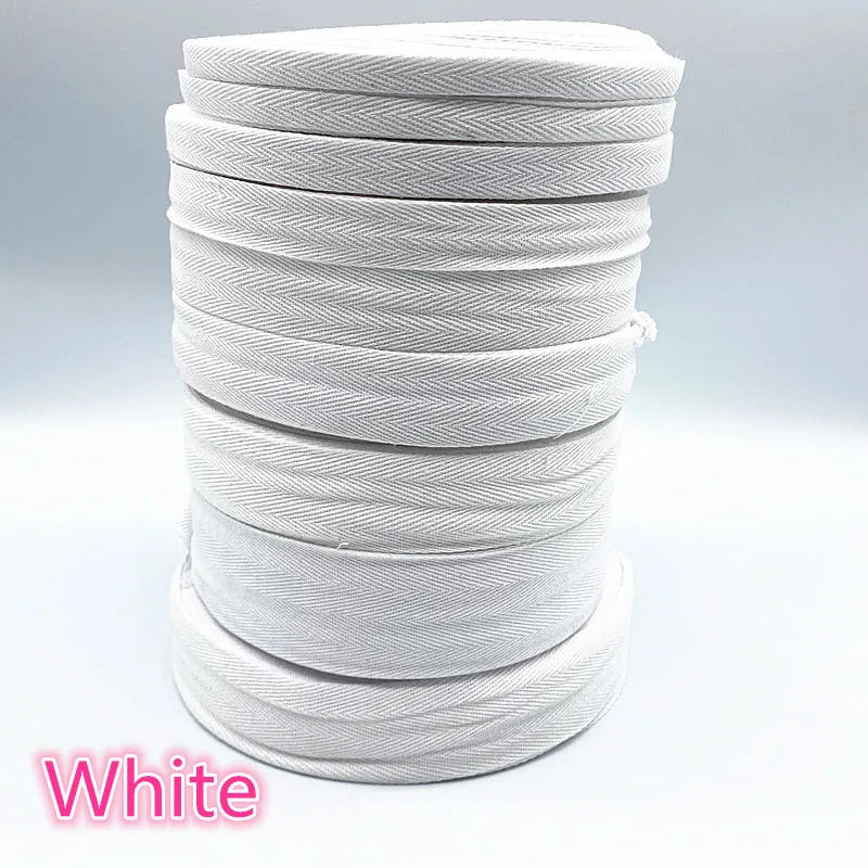 Description Picture 6 of item3yds 6-50mm Black White Webbing Herringbone Belt Clothing Accessories Handmade Diy Cotton Cloth Belt Edging Strip Bandage Ribbon