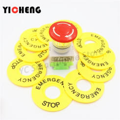 10 sets of mushroom head power switch emergency stop switch 10A 22mm button switch + STOP sign