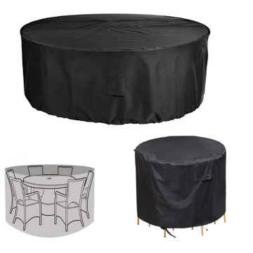 Various Sizes Outdoor Garden Patio Large Round Waterproof Furniture Protector Table Chair Set Dust Furniture Cover