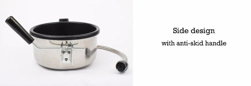 Description Picture 5 of item2 Holes 15mm Commercial 8oz Hot Air Oil Popcorn Maker Heating Pot Hand-cranked 8 Ounce Electric Popcorn Machine Accessories Part