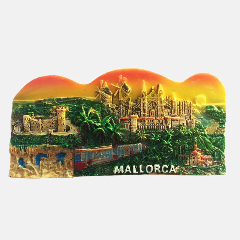 Description Picture 6 of itemSpain Mallorca Fridge Magnets Majorca Palma Castle Cuenca Ronda Tourism Memorial Decor Crafts Magnetic Refrigerator Sticker Gift