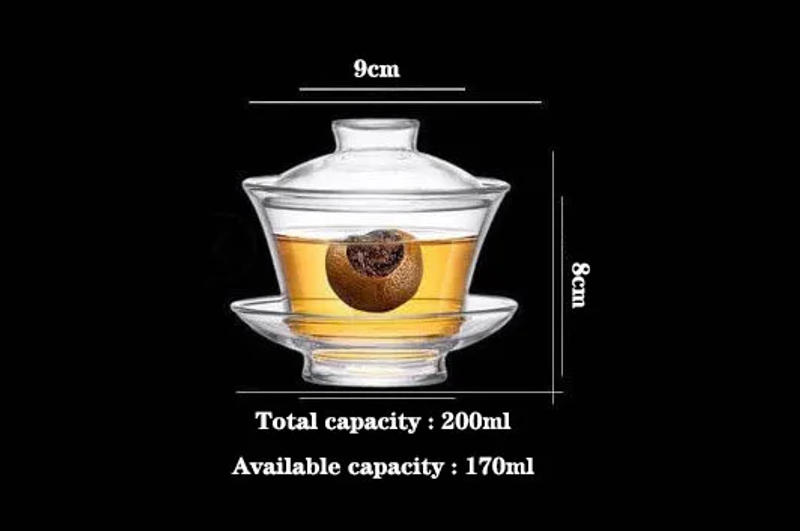 Description Picture 2 of itemGlass Gaiwan High Quality Tea Set Heat Resistant Explosion Proof Single Tea Cover Bowl Small Teacup Milk Rose Flower Mug