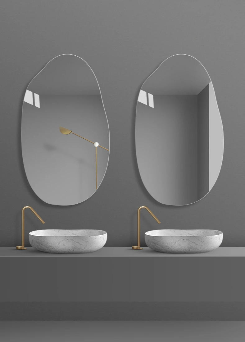 Description Picture 4 of itemSimple Frameless Special-Shaped Bathroom Mirror Irregular Art Decorative Wall-Mounted Punch-Free Bathroom  Explosion-Proof