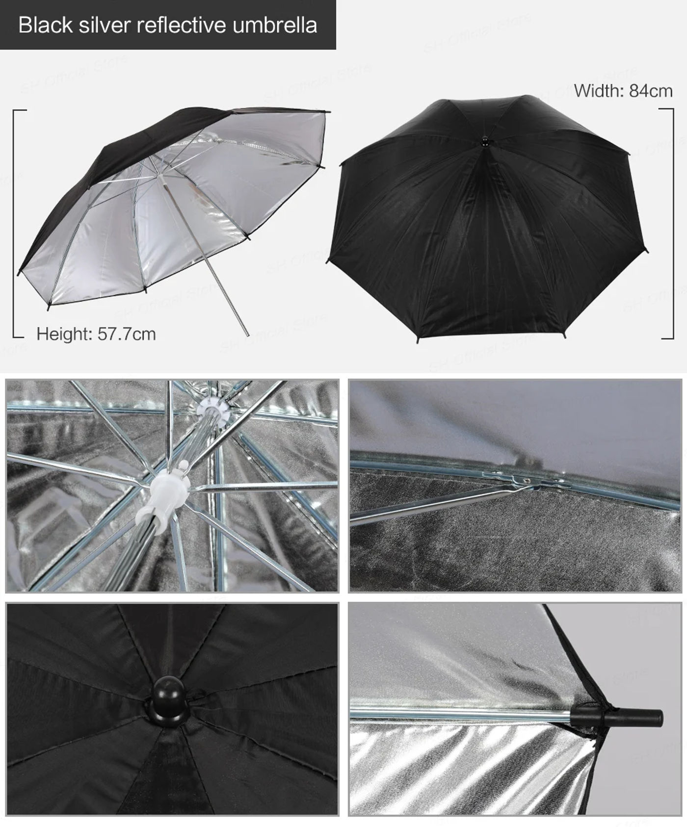 Description Picture 4 of itemPhoto Studio Umbrella Set 33 ' 84 cm  White Soft Light Umbrella + Dual-use Reflective Umbrella 4 Pieces Photography Accessories