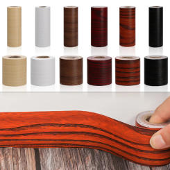 Waterproof Self-adhesive PVC Waist Line Wallpaper Wood Grain Wall Border Stickers Skirting Line Vinyl Decals Home Decor