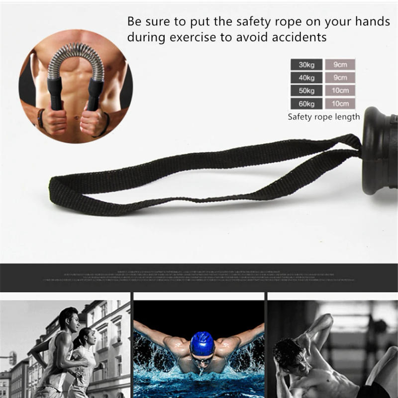 Description Picture 5 of itemSpring Arm Strength Hand Gripper Power Twister Resistance Bend Bar for Fitness Chest Forearm Strength Training 20/30/40/50/60kg