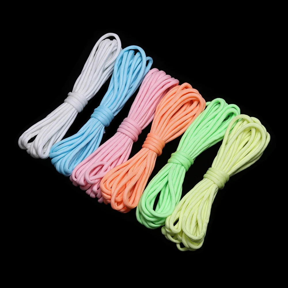 Description Picture 4 of item9 Core Luminous Paracord Outdoor Fluorescent Rope Noctilucence Survival Ropes Parachute Cord Lanyard Camping Clothesline