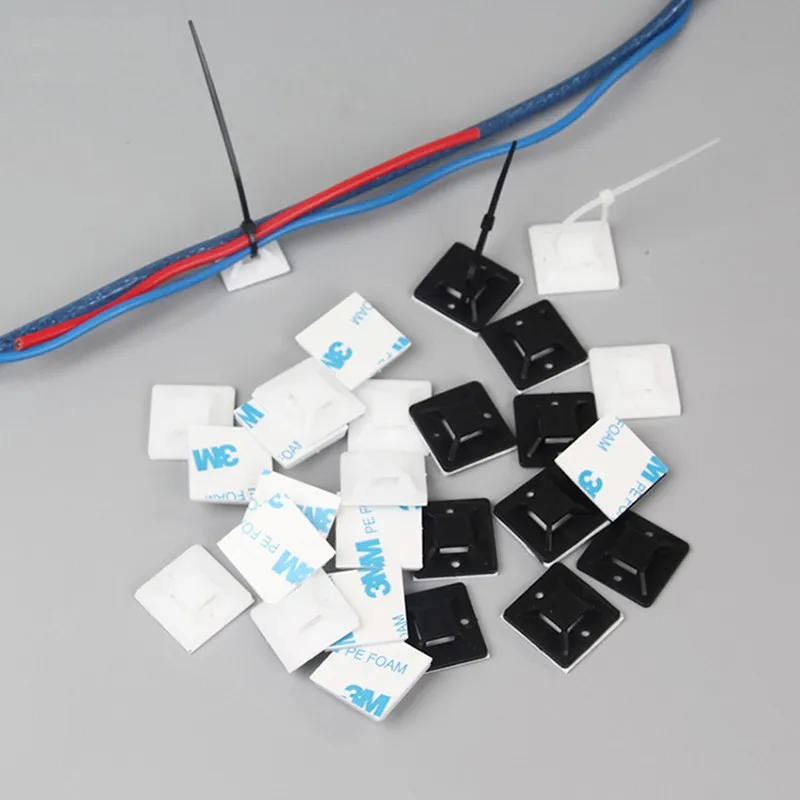 Description Picture 4 of itemCable Tie Bases Mount 3M Glue Wire Removable Self Adhesive Wall Holder Car Fixing Seat Clamps Suction Positioning Sucker100PCS