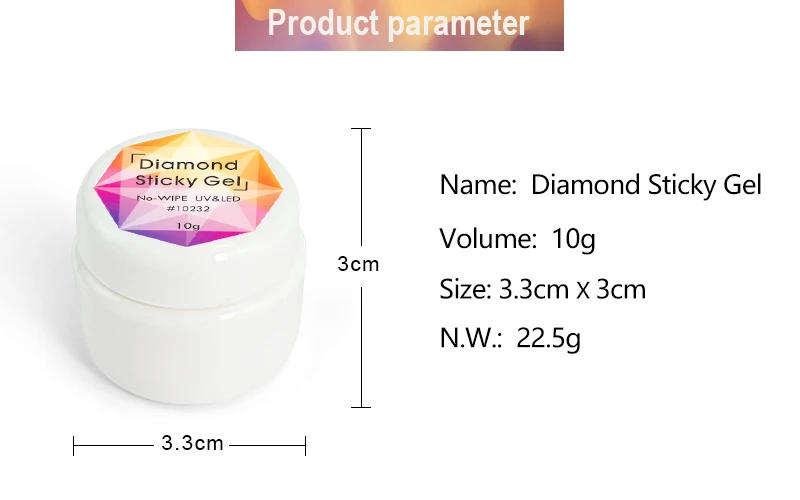 Description Picture 5 of itemVenalisa Factory Supplier Diamond Sticky Gel Super Texture Tranparent Clear Color Diamond Decoration Stick Nowipe Nail Glue