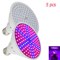 5pcs/lot Plant LED Grow Light Bulbs Lamp 126 Leds Growing Lights Indoor Flower Hydroponics Green House Vegetable System E27 SMD