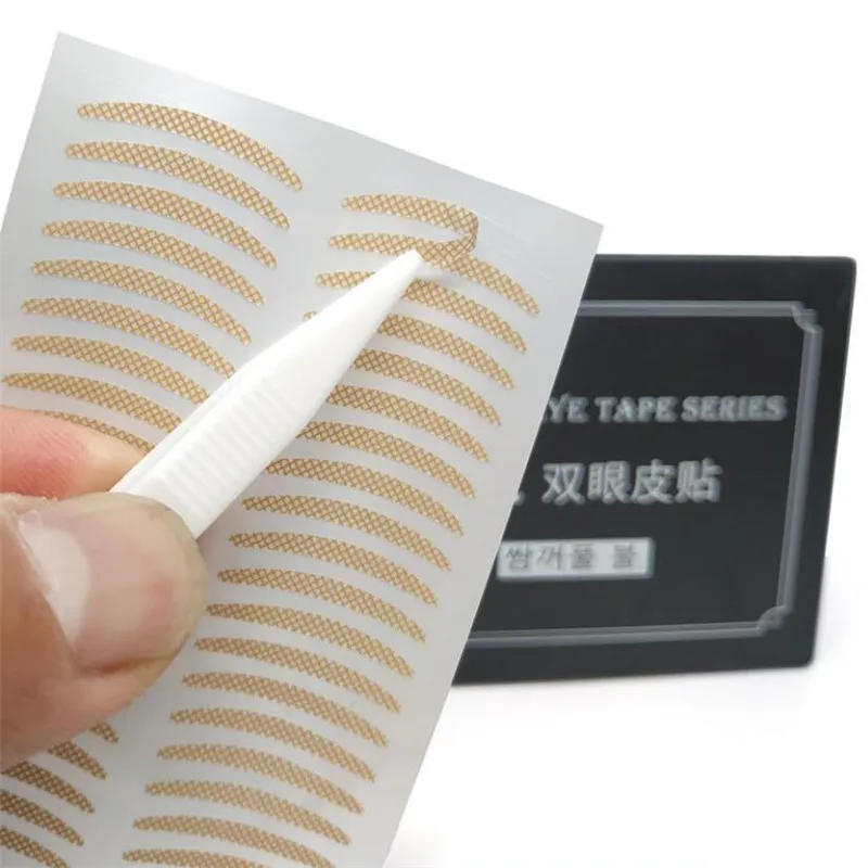Description Picture 3 of item240pcs/Pack Gauze Mesh-Lace Invisible Double-fold Eyelid Sticker Transparent Invisible Self-adhesive Eyelid Tape Sticker