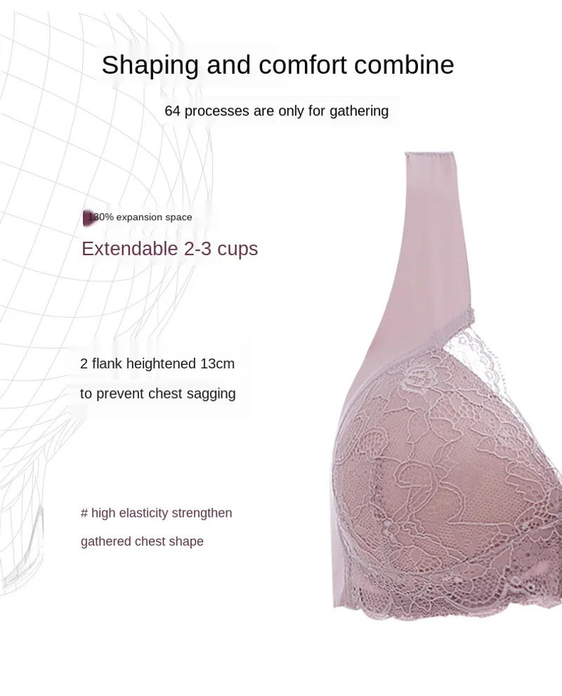 Description Picture 5 of itemSexy Underwear Women Push Up Bras For Women Plus Size Seamless Lace Bra Front Closure Wireless Gather Brassiere Bralette