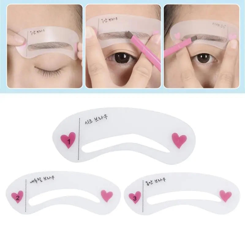 Description Picture 4 of itemWomen 3D Eyebrow Stencil Set Professional Eye Makeup Stencil Set Natural Lasting Shape Cosmetic Tools 3PCS