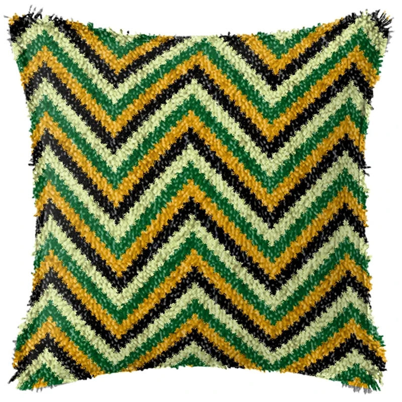 Description Picture 6 of itemStripes Series DIY Segment Embroidery Materials Package Latch Hook Pillow Kits Coarse Wool Cross Stitch Supplies klink haak