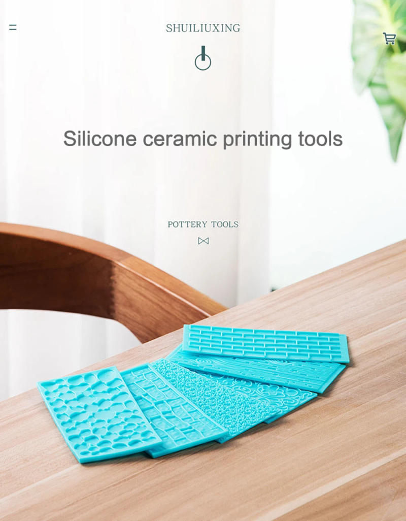 Description Picture 4 of item6pcs Pottery art texture tools plastic polymer clay molds soft pottery clay embossing device tree pattern/wall ceramic printing
