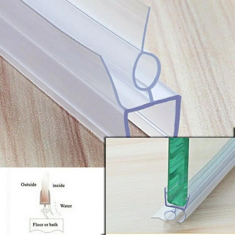 Description Picture 5 of itemBath Shower Screen Door Seal Strip for 4-6mm Glass Glue-free Waterproof Weatherstrip 50cm PVC Sealing Strip Bathroom Accessories
