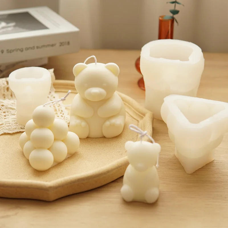 Description Picture 6 of item3D Sitting Bear Silicone Candle Mold Diy Simulated Animal Soap Aromatherapy Plaster Resin Making Kit Home Decoration Crafts