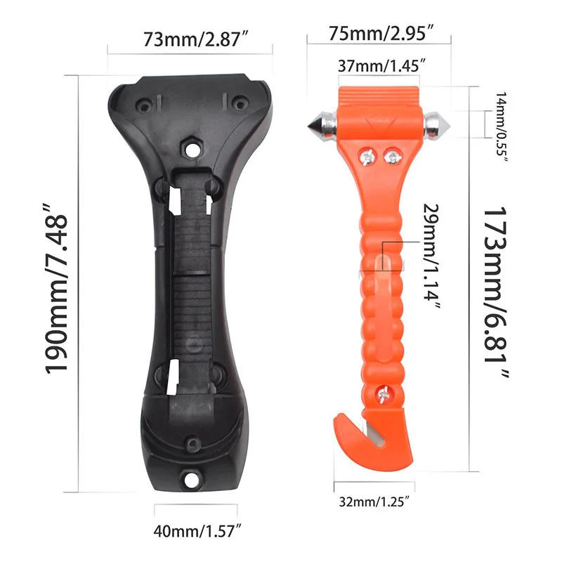 Description Picture 2 of item2PCS Car emergency Safety Hammer Life Saving Escape Emergency Hammer Seat Belt Cutter Window Glass Breaker Car Rescue Red Hammer