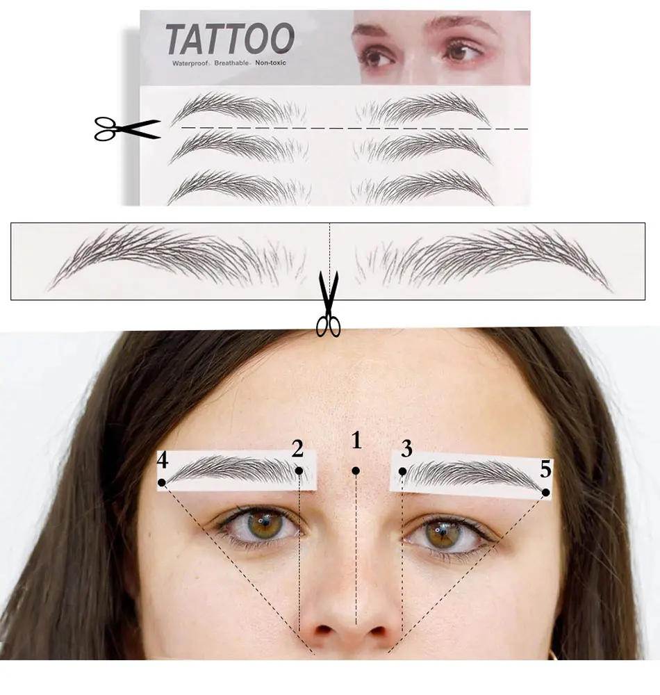 Description Picture 5 of item4D Hair Like Eyebrows Makeup Waterproof Transfer Tattoo Stickers Long Lasting Enhanc Natural Woman False Eye Brow Cosmetics Tool