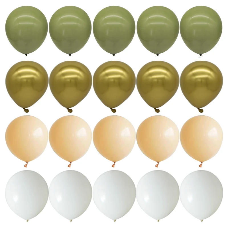Description Picture 6 of item40pcs 10inch Avocado Green Skin Color Latex Balloons Baby Shower Wedding Decoration Metallic Gold Globos Birthday Party Supplies