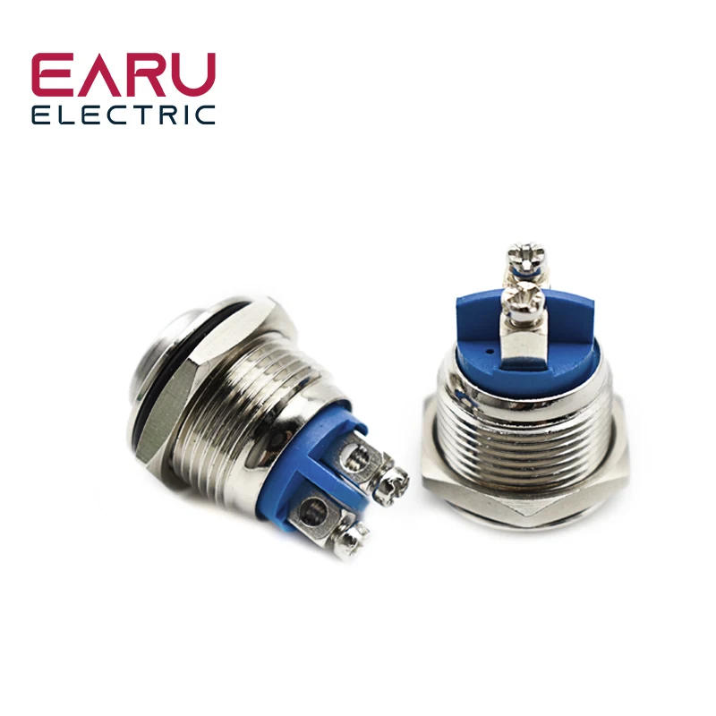 Description Picture 5 of item16mm 1NO High Flat Head Waterproof Momentary Reset Metal Push Button Switch Screw Terminal Car Engine Doorbell PC Power Switch