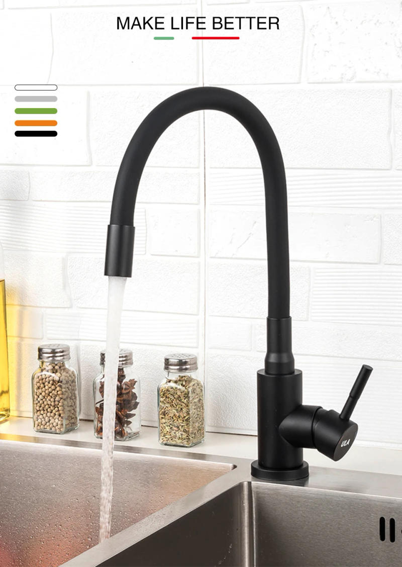 Description Picture 2 of itemULA Flexible Spout Kitchen Faucet Stainless Steel Kitchen Mixer Tap Hot Cold for Kitchen Sink Kitchen Faucet Nozzle Sink Mixer