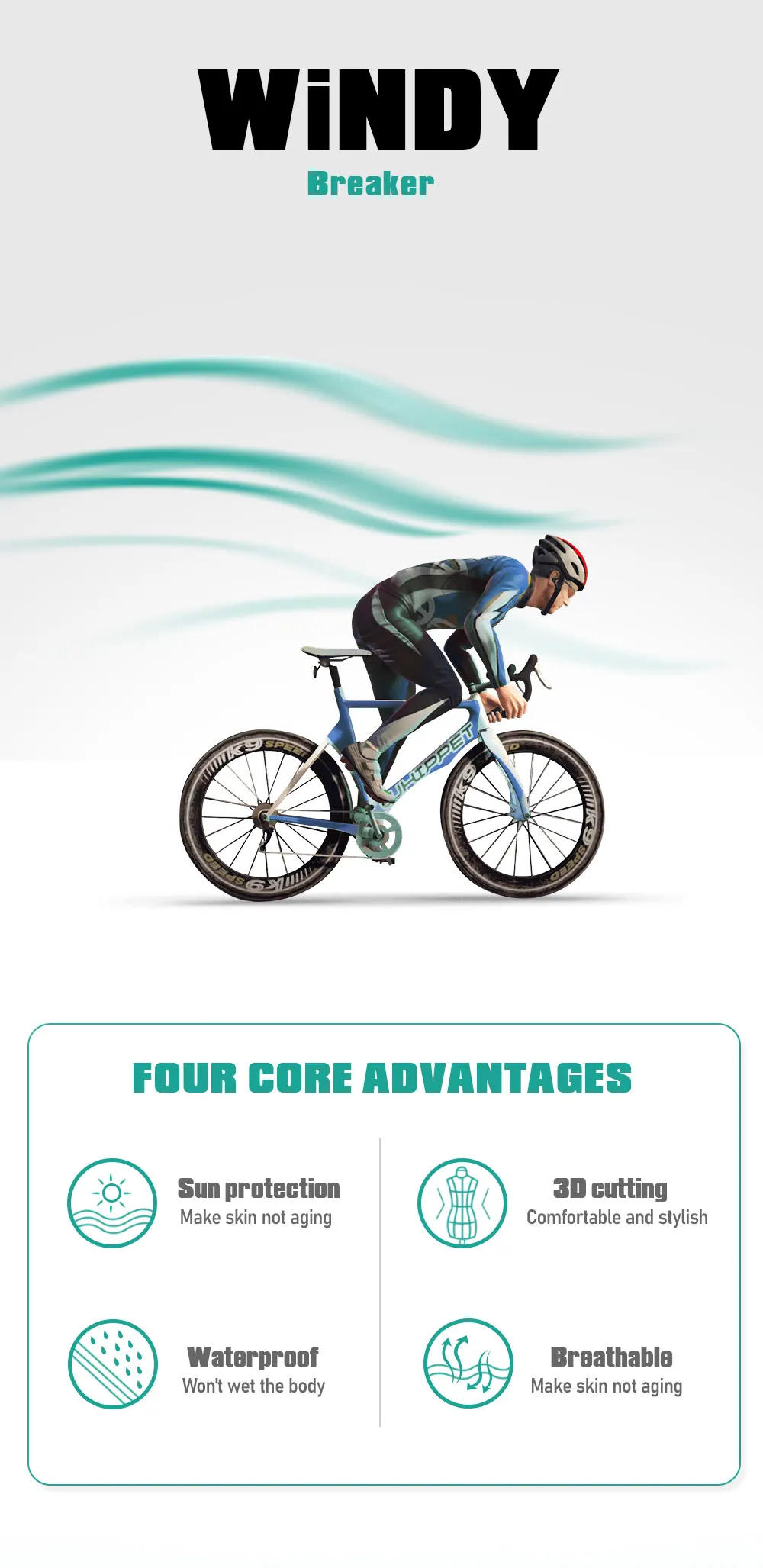 Description Picture 2 of itemWindproof Cycling Jackets Unisex Bicycle Coats Cycling Clothing Bike Maillot Sports Sleeveless Vest Light Thin Cycling Jersey