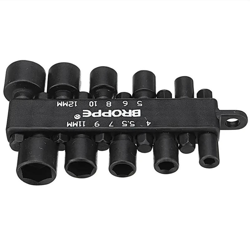 Description Picture 4 of itemBROPPE 10Pcs 1/4 Inch Hex Shank Power Nut Driver Drill Bit Set Metric / Imperial Socket Wrench Screw Screwdriver