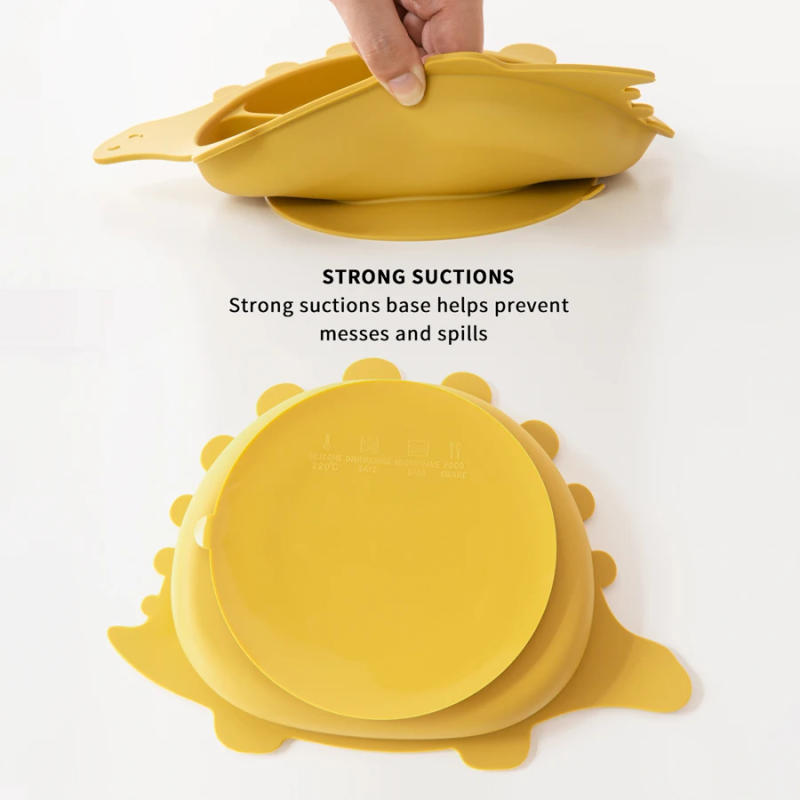 Description Picture 4 of itemBPA Free Baby Silicone Sucker Bowl Plate Children's Tableware Training Fork Spoon Portable Feeding Snack Cup Dining Appliance