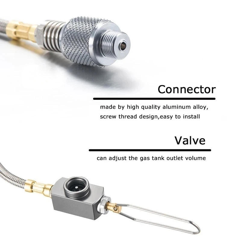 Description Picture 6 of itemCamping Gas Canister Extent Hose Connector Outdoor Gas Stove with Valve And Adapter Camping Equipment Tank Adapter