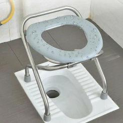 Folding Commode Portable Toilet Seat Portable Potty Chair Comfy Commode Chair Perfect for Camping Hiking Trips