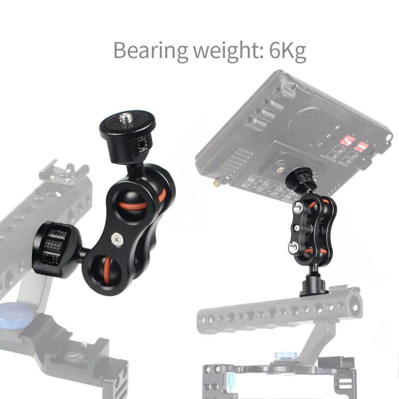 Description Picture 2 of itemUniversal Bracket Magic Arm Dual Head 1/4 Screw 360 Adjustable for Monitor LED Microphone Flash DSLR Camera Holder Stabilizer