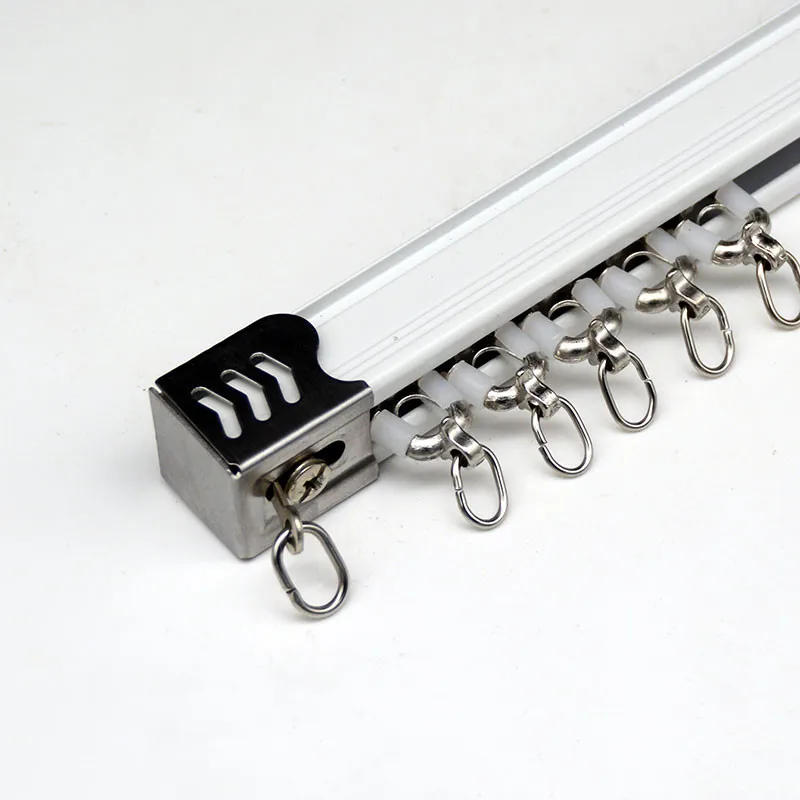 Description Picture 3 of item2 Pcs/set Curtain Track Closure Sealing Plug Aluminum Alloy Track Closure Head Square Track Head Closer Curtain Rods Accessories