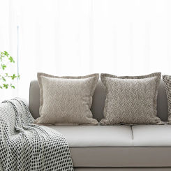DUNXDECO Cushion Cover Decorative Pillow Case Modern Simple Herringbone Jacquard Linen Blend Coussin Sofa Chair Square Bedding