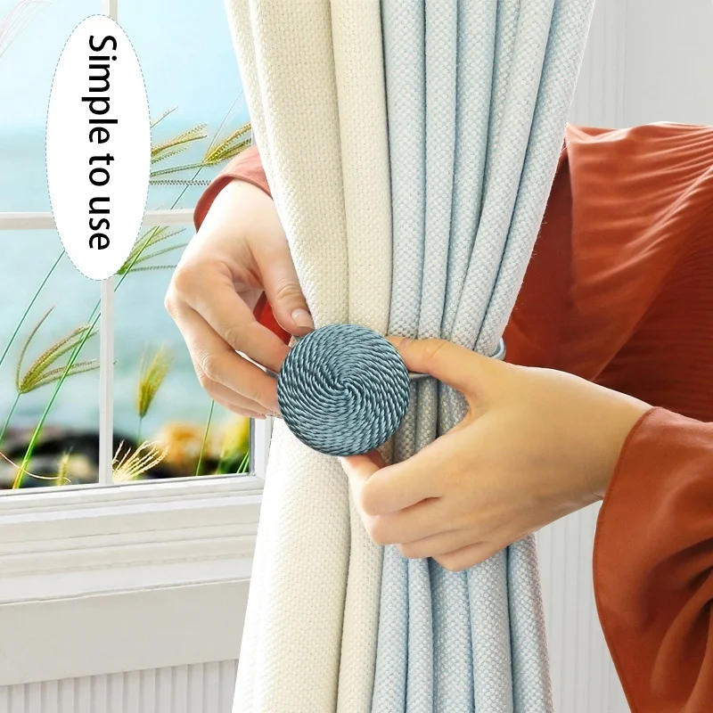 Description Picture 3 of item1PC Magnetic Curtain Tieback Home Decorative Curtain Buckle Rope Strap Accessory Magnet Curtains Holder Cilp Buckles