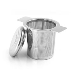 Stainless Steel Tea Strainer With Lid Reusable Leaking Binaural Coffee Leaking Tea Maker Filter Tea Infusers For Teapots Coffee