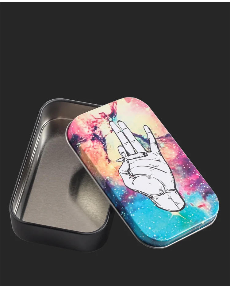 Description Picture 4 of item1pc Fashion Tin Storage Box Tobacco Humidor Rolling Paper Box Cigarettes Cases Boxes Holder Smoking Accessories