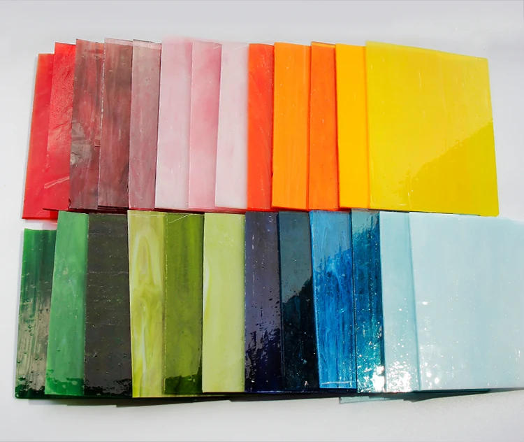 Description Picture 3 of item1 pc 10x10cm Colorful Square Mica Mosaic Tiles 3mm Thickness DIY Craft Glass Mosaic Craft Materials Package with Foam Sponge