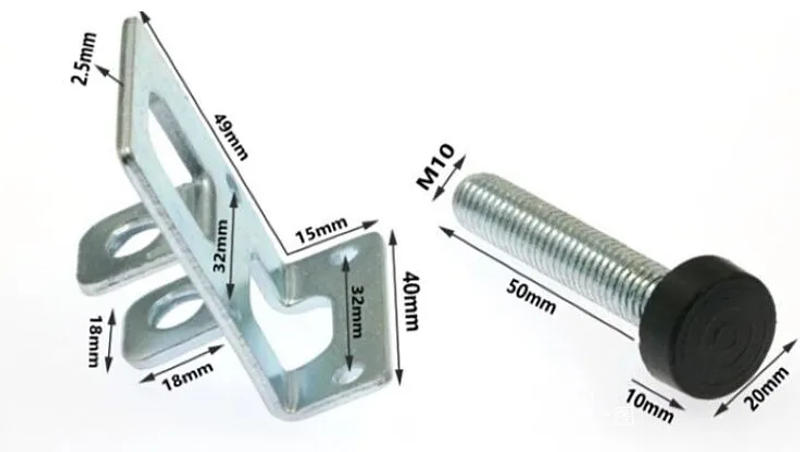 Description Picture 2 of item4pcs 0-5cm Screw furniture adjustable cabinet legs steel Table Sofa Metal Leveling Feet Corner Bracket Floor protection Hardware