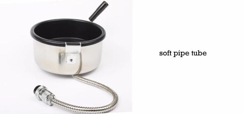 Description Picture 6 of item2 Holes 15mm Commercial 8oz Hot Air Oil Popcorn Maker Heating Pot Hand-cranked 8 Ounce Electric Popcorn Machine Accessories Part