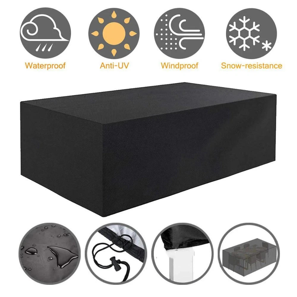 Description Picture 2 of itemSmall Sizes Outdoor Garden Furniture Covers Waterproof Gray Black S Rain Snow Chair Cover for Sofa Table Chair Patio Dust Proof