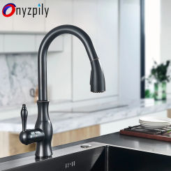 Onyzpily Kitchen Sink Faucet Pull Out ORB/Chrome/Golden/Brushed Spray  360 Rotation Spout Two water modes Single Handle Mixer