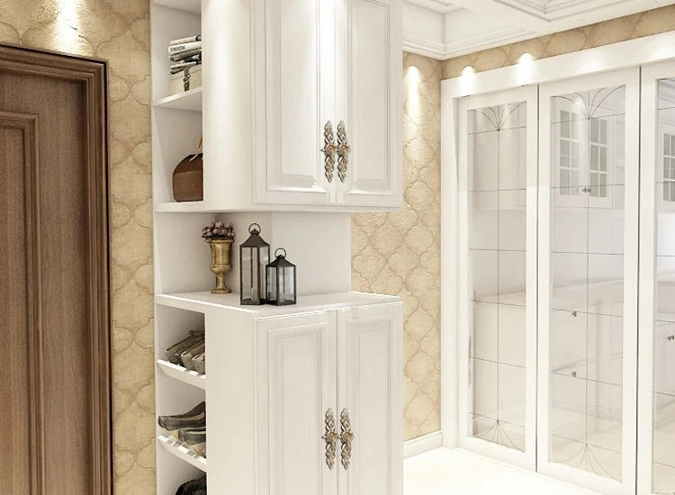 Description Picture 2 of item1Pcs European Ivory Rose Style Cabinet Handles and Knobs Modern Simple Wardrobe Drawer Door Pulls Furniture Hardware