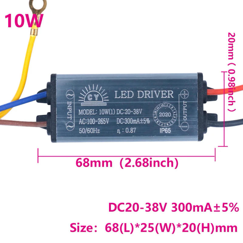 Description Picture 5 of itemLED driver Waterproof 10W 20W 30W 50W Waterproof High Power Supply LED Driver AC85-265V Input Electronic LED Driver Transformer