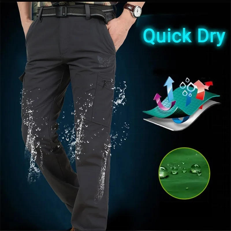 Description Picture 4 of itemOutdoor Lightweight Quick-drying Pants Summer Hiking Mountain Climbing Fishing Breathable Long Trousers Men Camping Sports Pants
